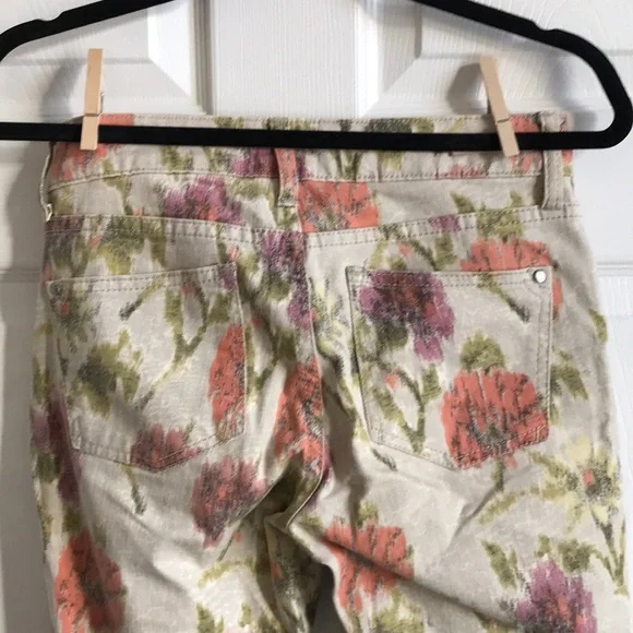 Pilcro Stet Tan Floral Skinny Jean /‎ SZ 26 - Picture 8 of 9